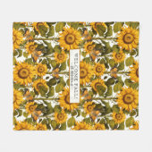 Couverture Polaire Fleur de tournesol d'automne papillon de la florai (Devant (Horizontal))
