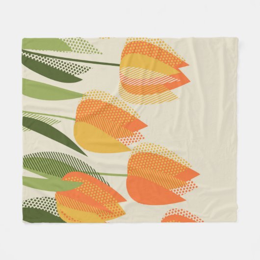 Couverture Polaire Fleur de tulipe jaune (Devant (Horizontal))