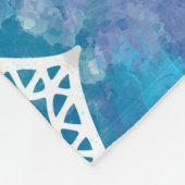 Couverture Polaire Fleur de vie à Lotus - Aquarelle Bleue (Coin)