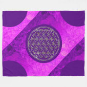 Couverture Polaire Fleur de vie / Blume des Lebens - ARGENT (Devant (Horizontal))