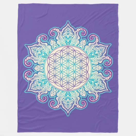 Couverture Polaire Fleur De Vie - Indien Mandala 2 (Devant)