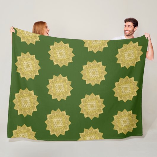 Couverture Polaire Fleur De Vie - Indien Mandala 4 (En situation)