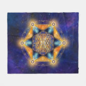 Couverture Polaire Fleur de vie Merkaba Star - Géométrie sacrée (Devant (Horizontal))