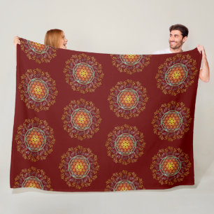 Couverture Polaire Fleur De Vie - Ornements Vintages Mandala 1