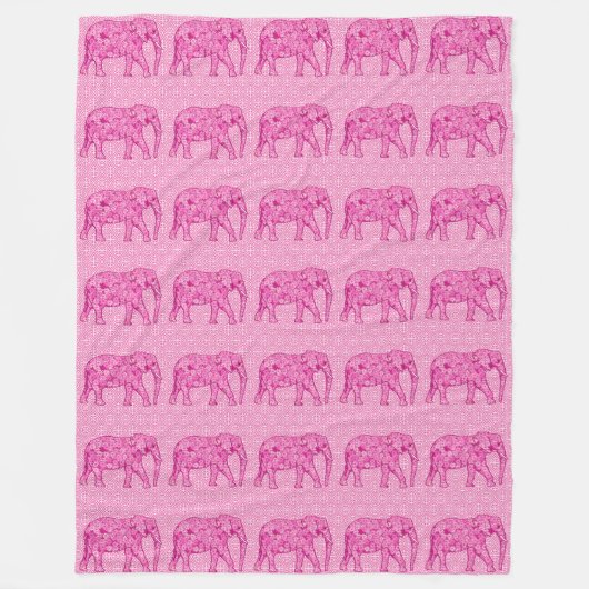 Couverture Polaire Fleur d'éléphant - rose fuchsia (Devant)