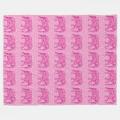 Couverture Polaire Fleur d'éléphant - rose fuchsia (Devant (Horizontal))