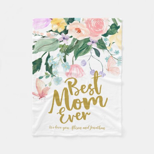 Couverture Polaire Fleur délicieuse Meilleure Maman Jour des Mères (Devant)