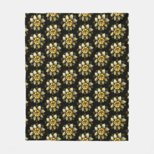 Couverture Polaire Fleur des yeux en noir et jaune - Halloween amusan