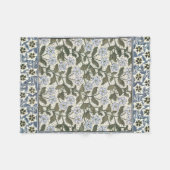 Couverture Polaire Fleur d'été de Pervenche Art Nouveau Botanique (Devant (Horizontal))