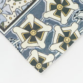 Couverture Polaire Fleur d'été de Pervenche Art Nouveau Botanique (Coin)