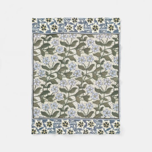 Couverture Polaire Fleur d'été de Pervenche Art Nouveau Botanique (Devant)