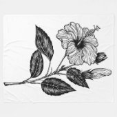 Couverture Polaire Fleur d'Hibiscus III (Devant (Horizontal))