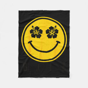 Couverture Polaire Fleur d'hibiscus sourire plage vie hawaii été