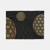 Couverture Polaire Fleur d'or vivant (Devant (Horizontal))