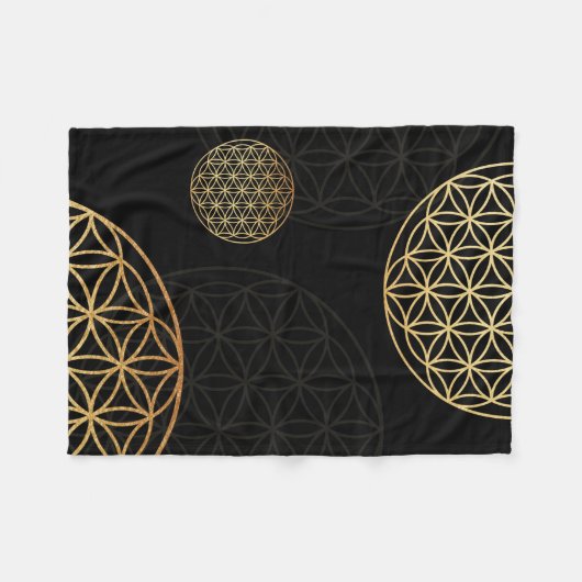 Couverture Polaire Fleur d'or vivant (Devant (Horizontal))