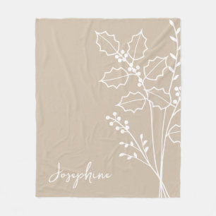 Couverture Polaire Fleur du mois de naissance, décembre Nom de callig
