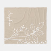 Couverture Polaire Fleur du mois de naissance, décembre Nom de callig (Devant (Horizontal))