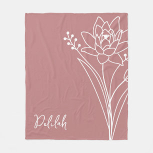 Couverture Polaire Fleur du mois de naissance, juillet Nom de la call