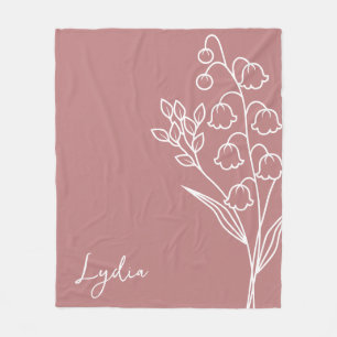 Couverture Polaire Fleur du mois de naissance, Mai Nom de la calligra