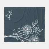 Couverture Polaire Fleur du mois de naissance, novembre Nom de callig (Devant (Horizontal))