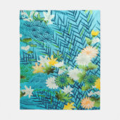 Couverture Polaire Fleur et feuille, design japonais (Devant)