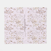 Couverture Polaire Fleur et Feuilles Brown d'hiver monogramme (Devant (Horizontal))
