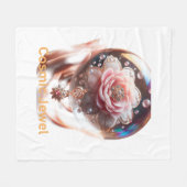 Couverture Polaire Fleur Ethérée : Joyau d'Enchantement (Devant (Horizontal))