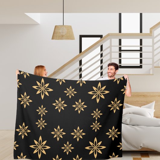 Couverture Polaire Fleur foetale géométrique étoilée