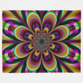 Couverture Polaire Fleur fractale de Rêve Violet (Devant (Horizontal))