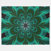 Couverture Polaire Fleur fractée vert émeraude (Devant (Horizontal))