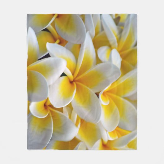 Couverture Polaire Fleur Frangipani Plumeria (Devant)