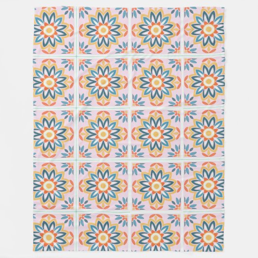 Couverture Polaire Fleur géométrique (Devant)