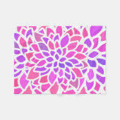 Couverture Polaire Fleur Hippie rose Rétro Moderne (Devant (Horizontal))