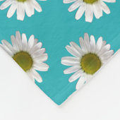 Couverture Polaire Fleur imprimé marguerite sur turquoise (Coin)