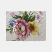 Couverture Polaire Fleur Inspirée de la Porcelaine (Devant (Horizontal))