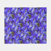 Couverture Polaire Fleur Iris Violet / Esthétique / Carrelé / (Devant (Horizontal))