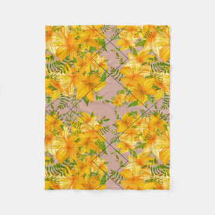 Couverture Polaire Fleur jaune