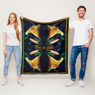 Couverture Polaire Fleur jaune Abstraite personnalisée