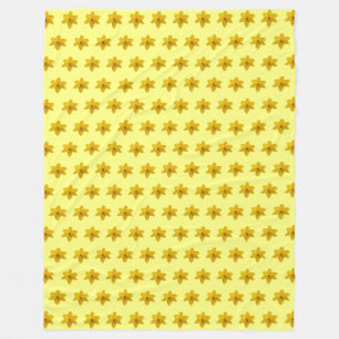 Couverture Polaire Fleur jonquille jaune Motif sans couture sur