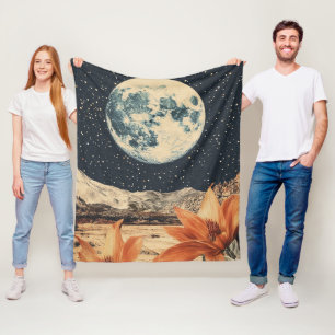 Couverture Polaire Fleur lunaire au-dessus de sommets sablonneux