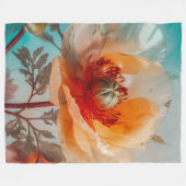 Couverture Polaire Fleur orange délicate (Devant (Horizontal))