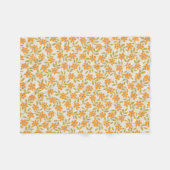 Couverture Polaire Fleur Orange Rétro 70s (Devant (Horizontal))