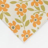 Couverture Polaire Fleur Orange Rétro 70s (Coin)