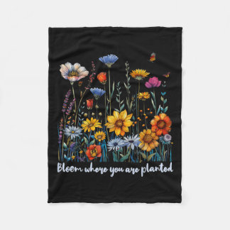Couverture Polaire Fleur où vous êtes planté Fleur sauvage Positif Qu