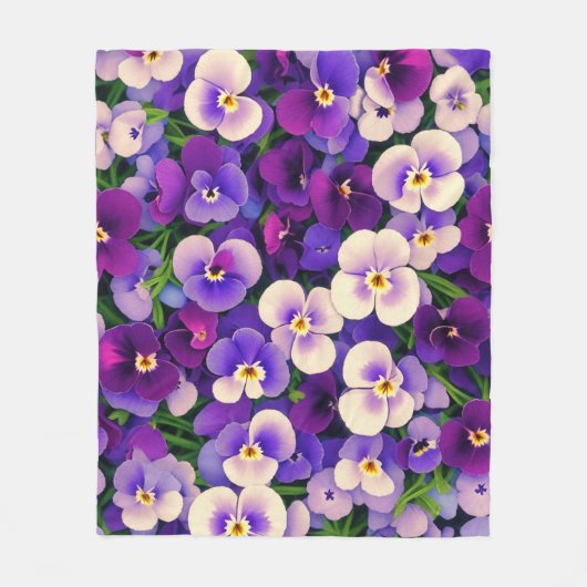 Couverture Polaire Fleur Pansy Violet (Devant)