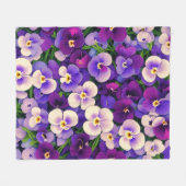 Couverture Polaire Fleur Pansy Violet (Devant (Horizontal))