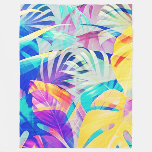Couverture Polaire Fleur pastel abstrait moderne (Devant)