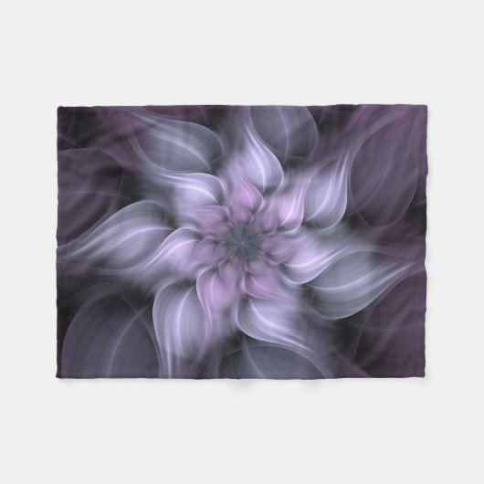 Couverture Polaire Fleur pourpre de fractale (Devant (Horizontal))