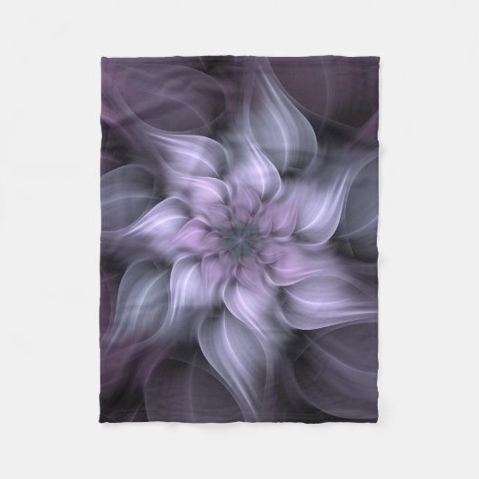 Couverture Polaire Fleur pourpre de fractale (Devant)
