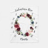 Couverture Polaire Fleur radiante Jalon mensuel du bébé (Devant)